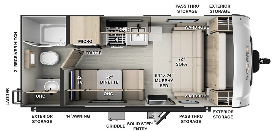 2024 FOREST RIVER GEO PRO G19FD, , floor-plans-day image number 0